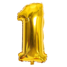 Load image into Gallery viewer, Gold Sliver 32 inch  0-9  Large Helium Digital Air Ballons Foil Children Festival Birthday Party for Kids Cartoon Hat Toys